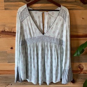 Free People Boho Floral Blouse M